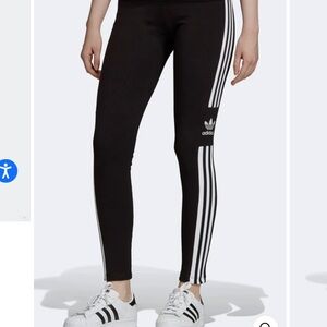 Adidas Black Tights with White Triple Stripes